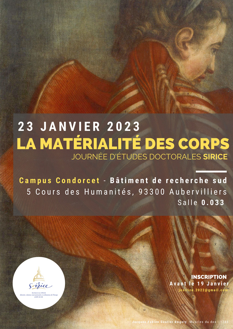 La matérialité des corps - Journée d'études des doctorants SIRICE