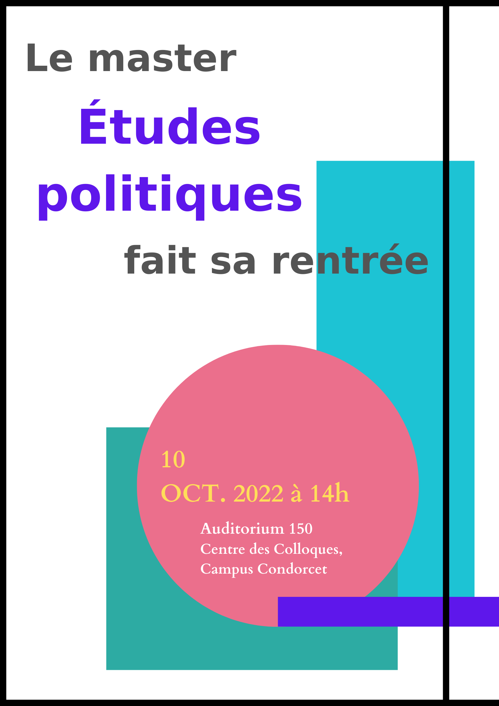 Affiche Réunion de rentrée du Master Études politiques 