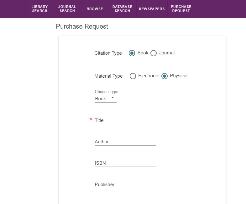 Purchase request form