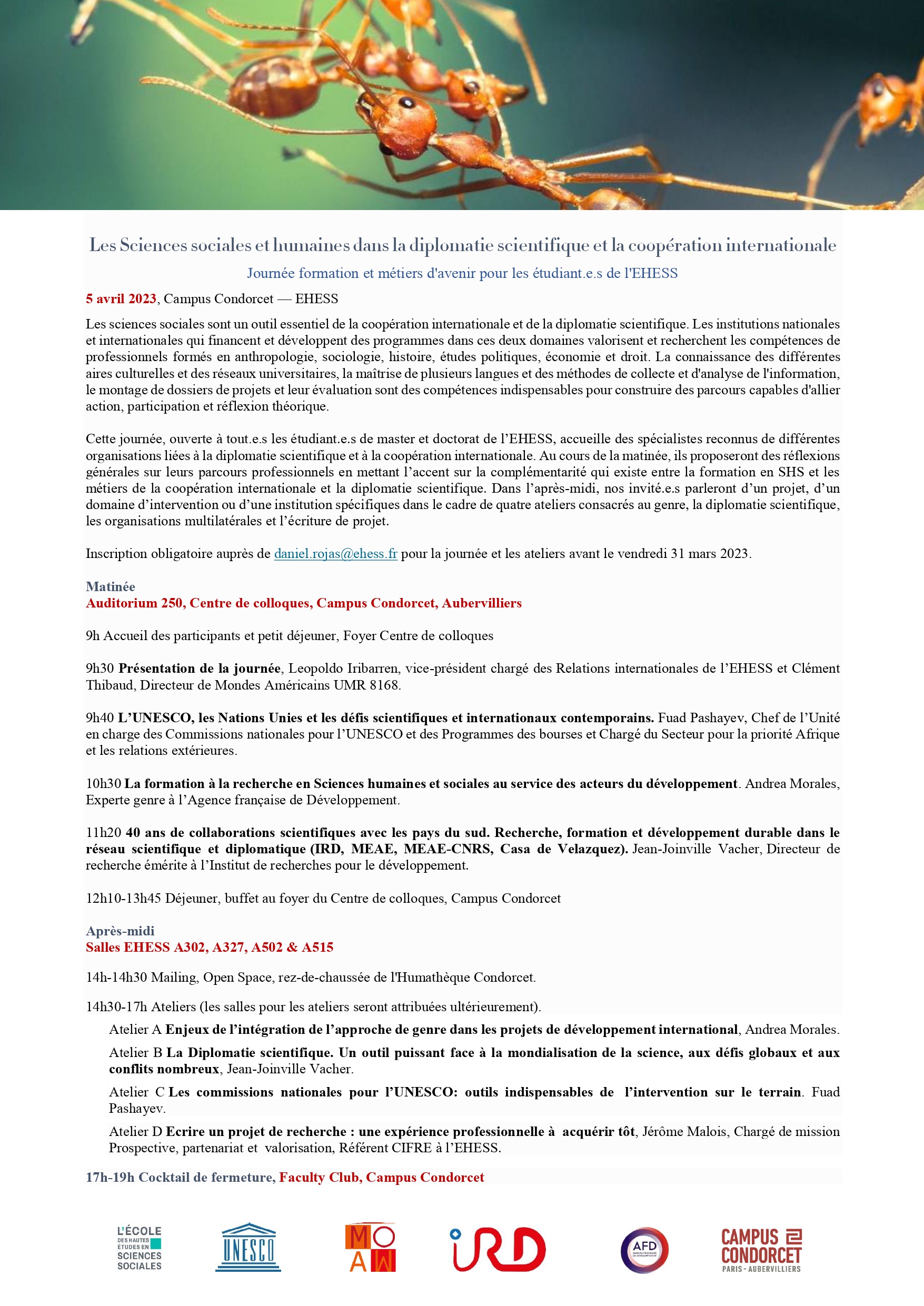 Les sciences sociales et humaines dans la diplomatie scientifique et la coopération internationale